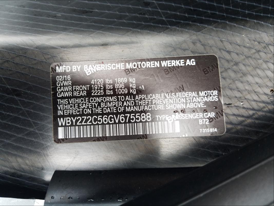 Photo 9 VIN: WBY2Z2C56GV675588 - BMW I8 