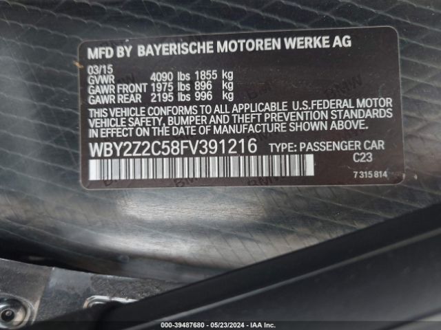 Photo 8 VIN: WBY2Z2C58FV391216 - BMW I8 