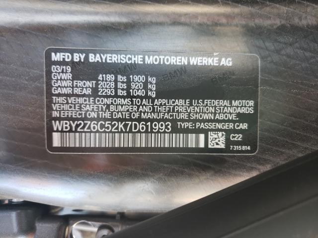 Photo 9 VIN: WBY2Z6C52K7D61993 - BMW I8 