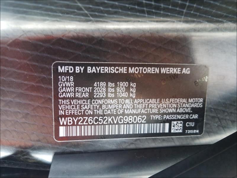 Photo 9 VIN: WBY2Z6C52KVG98062 - BMW I8 