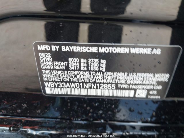 Photo 8 VIN: WBY33AW01NFN12855 - BMW I4 