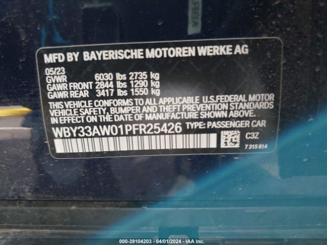 Photo 8 VIN: WBY33AW01PFR25426 - BMW I4 