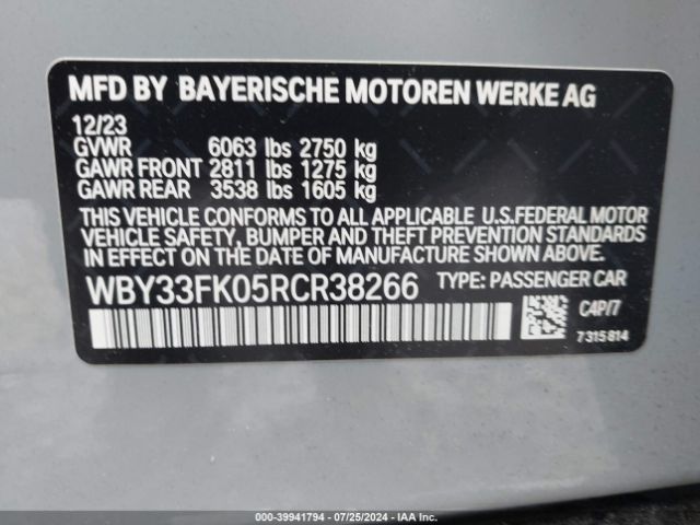 Photo 8 VIN: WBY33FK05RCR38266 - BMW I5 