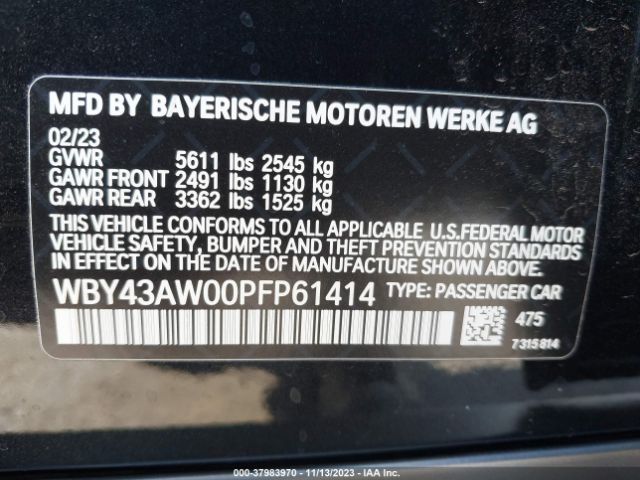 Photo 8 VIN: WBY43AW00PFP61414 - BMW I4 