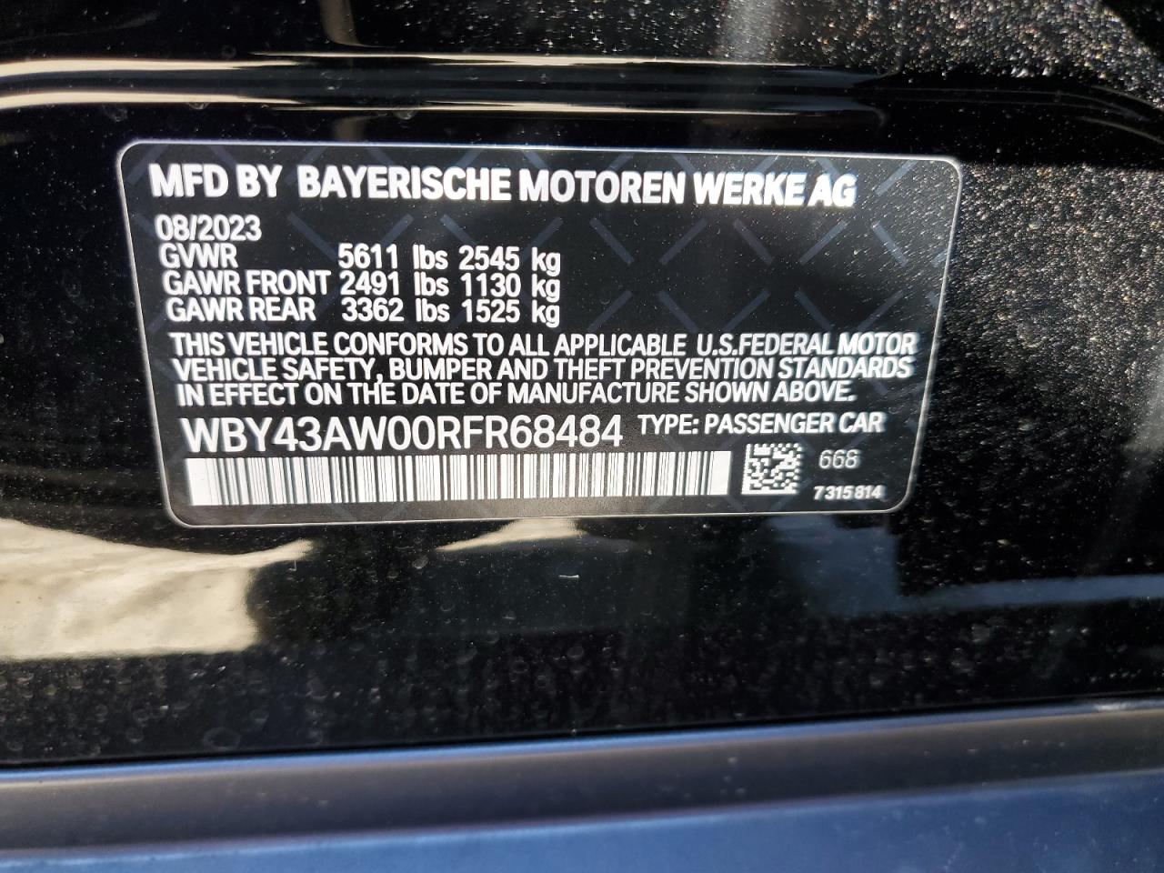 Photo 11 VIN: WBY43AW00RFR68484 - BMW I4 