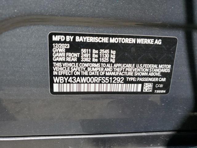 Photo 12 VIN: WBY43AW00RFS51292 - BMW I4 EDRIVE 