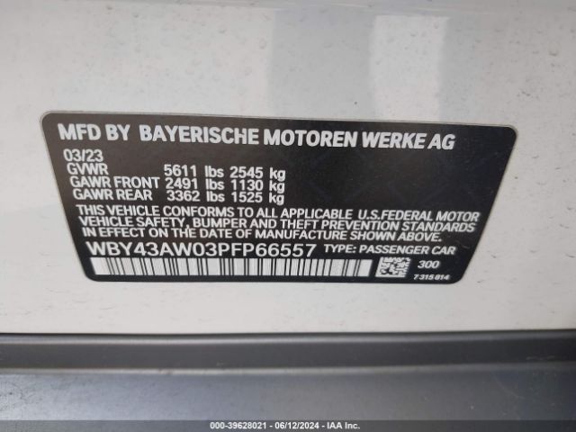 Photo 8 VIN: WBY43AW03PFP66557 - BMW I4 