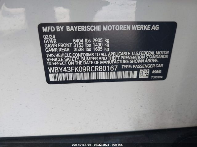 Photo 8 VIN: WBY43FK09RCR80167 - BMW I5 