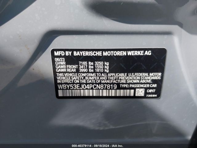 Photo 8 VIN: WBY53EJ04PCN87819 - BMW I7 