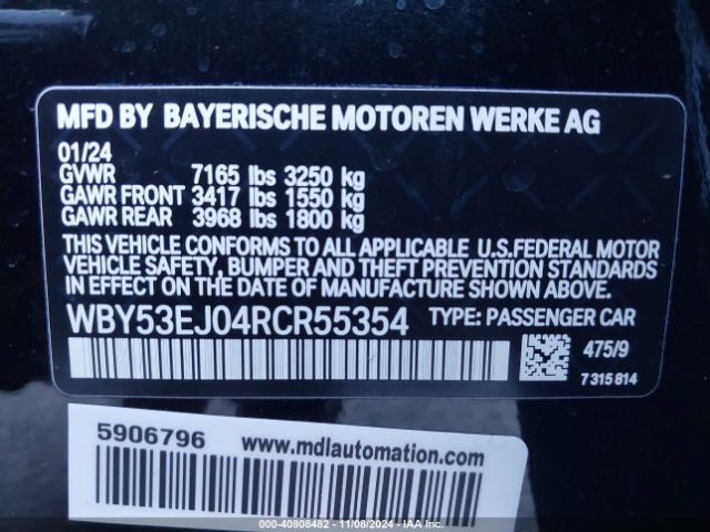 Photo 8 VIN: WBY53EJ04RCR55354 - BMW I7 