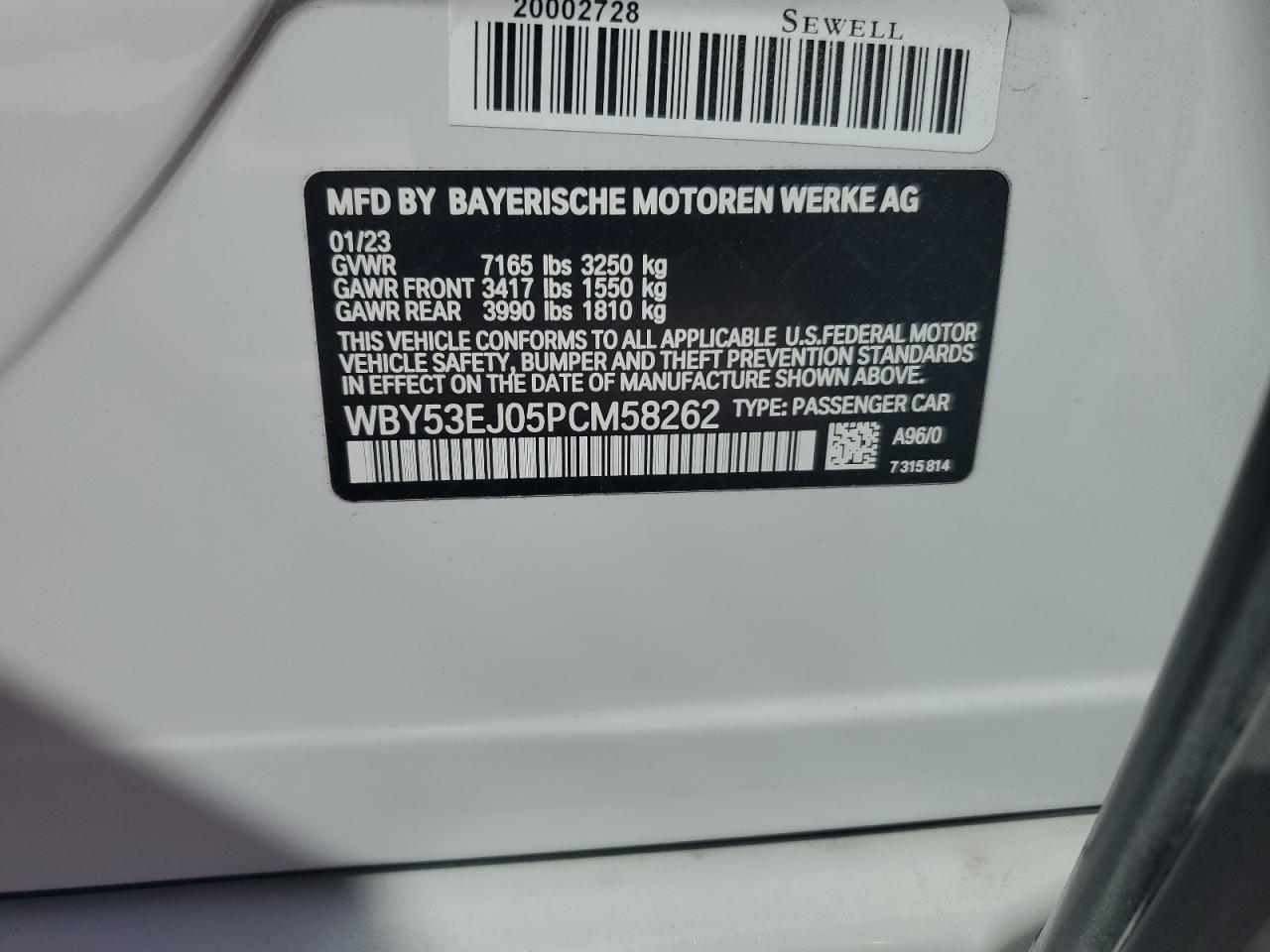 Photo 11 VIN: WBY53EJ05PCM58262 - BMW I7 