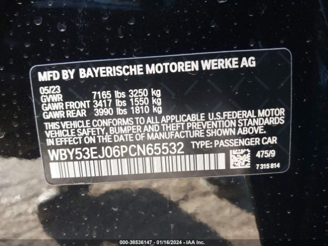 Photo 8 VIN: WBY53EJ06PCN65532 - BMW I7 