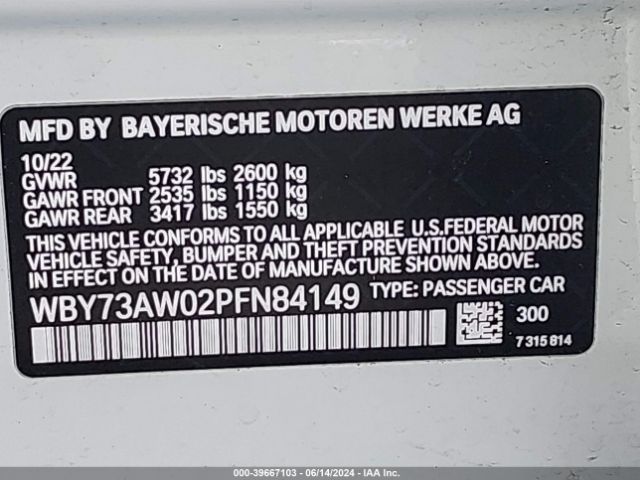 Photo 8 VIN: WBY73AW02PFN84149 - BMW I4 