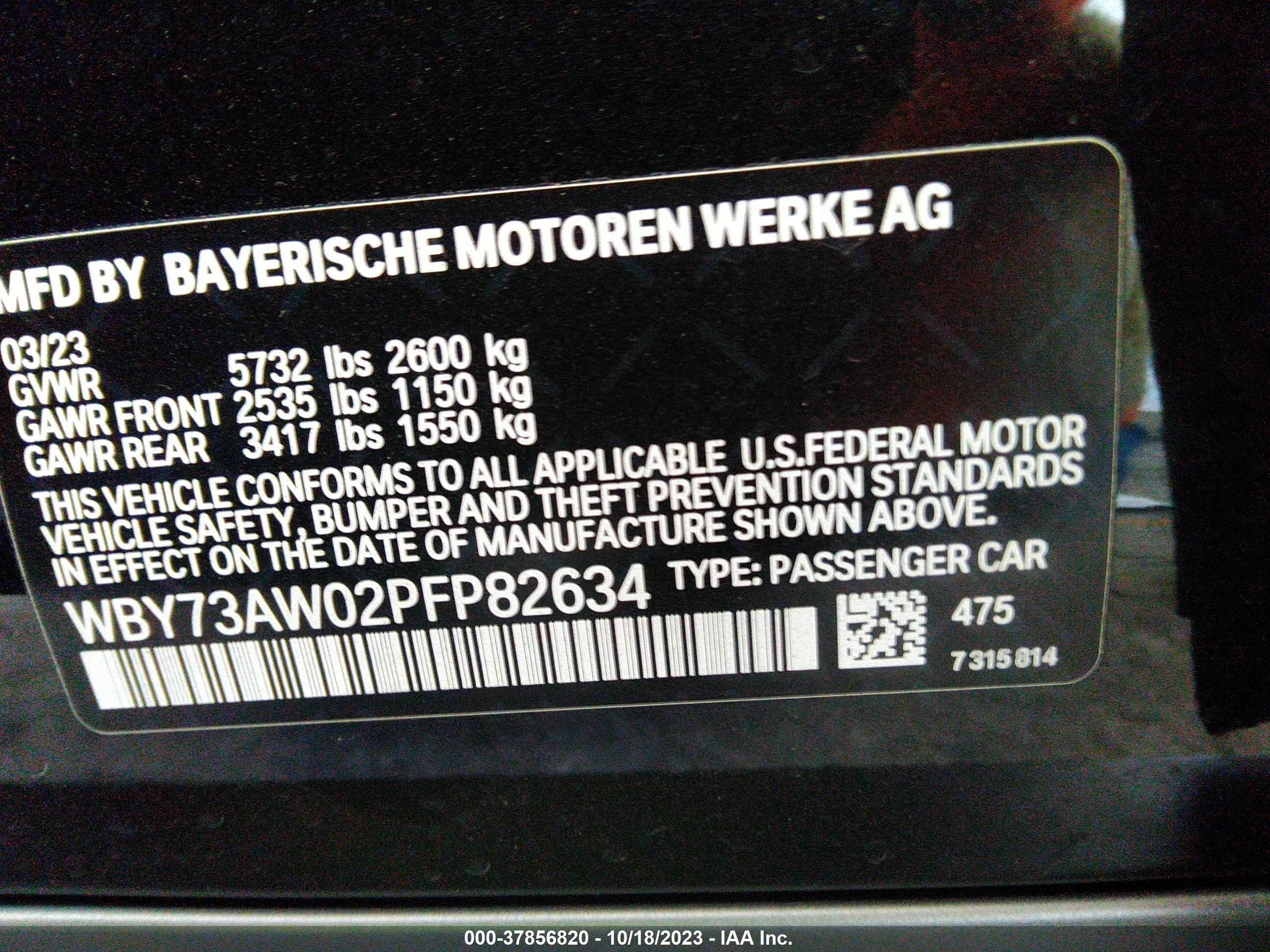 Photo 8 VIN: WBY73AW02PFP82634 - BMW I4 