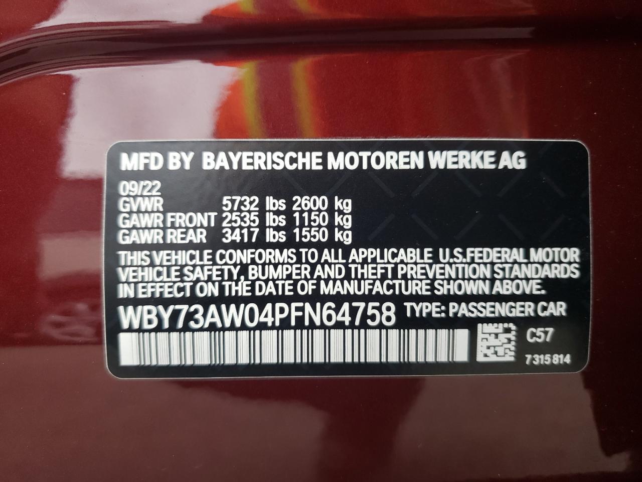 Photo 11 VIN: WBY73AW04PFN64758 - BMW I4 