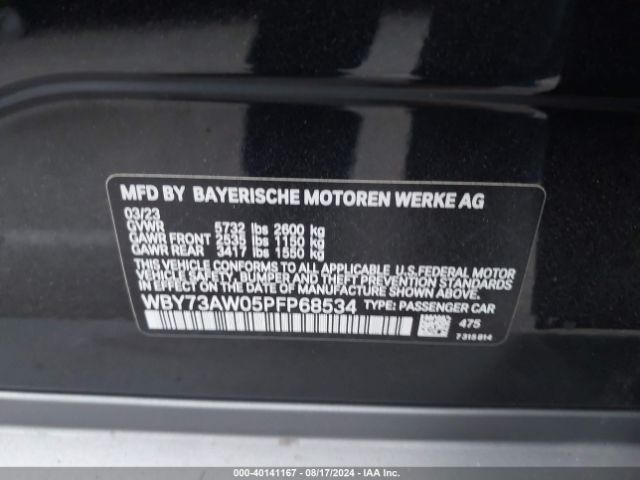 Photo 8 VIN: WBY73AW05PFP68534 - BMW I4 EDRIVE 