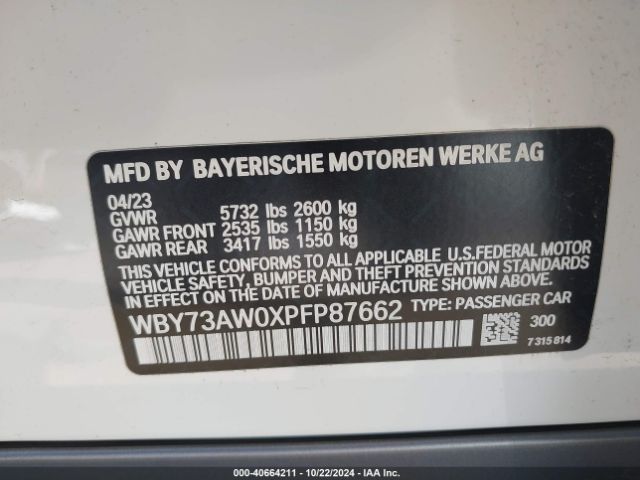 Photo 8 VIN: WBY73AW0XPFP87662 - BMW I4 