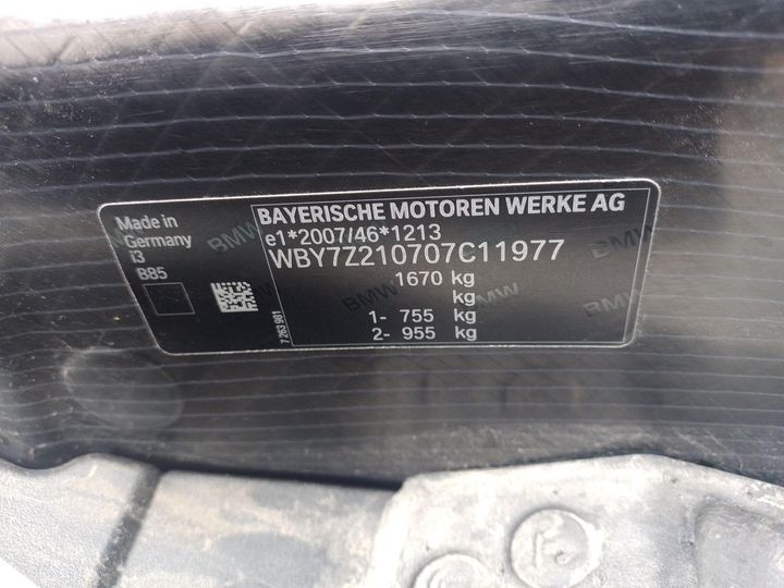 Photo 12 VIN: WBY7Z210707C11977 - BMW BMW I3 