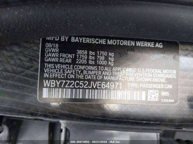 Photo 8 VIN: WBY7Z2C52JVE64971 - BMW I3 