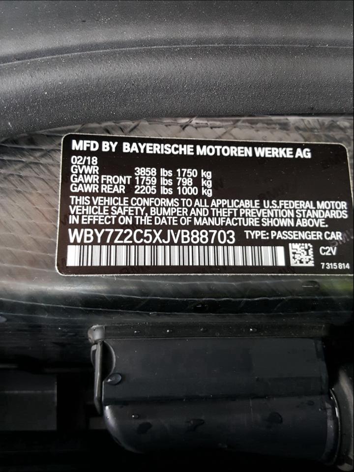 Photo 9 VIN: WBY7Z2C5XJVB88703 - BMW I3 