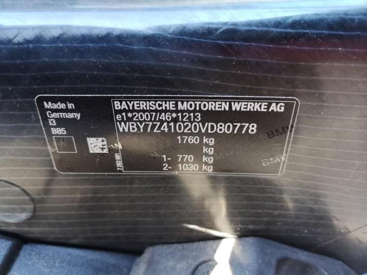 Photo 14 VIN: WBY7Z41020VD80778 - BMW I3 