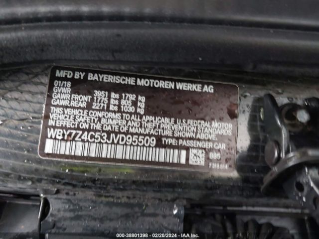 Photo 8 VIN: WBY7Z4C53JVD95509 - BMW I3 