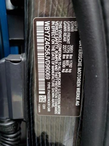 Photo 11 VIN: WBY7Z4C56JVD96069 - BMW I3 REX 