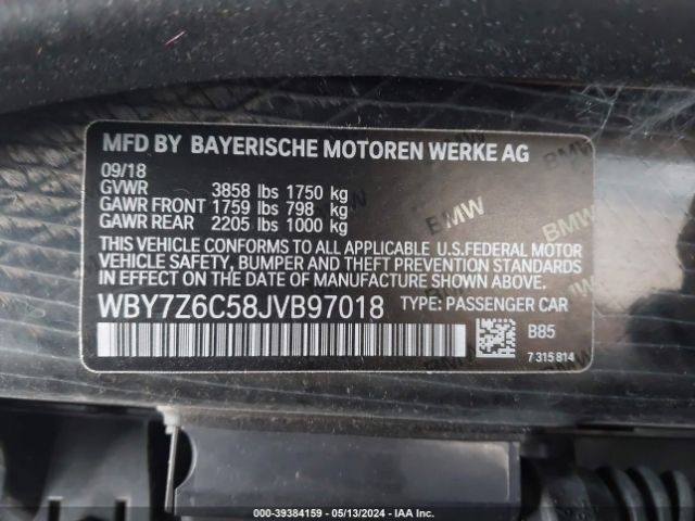 Photo 8 VIN: WBY7Z6C58JVB97018 - BMW I3S 