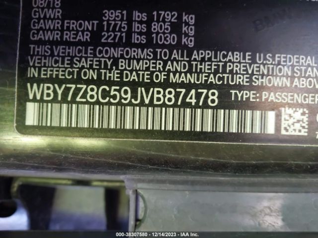 Photo 8 VIN: WBY7Z8C59JVB87478 - BMW I3 