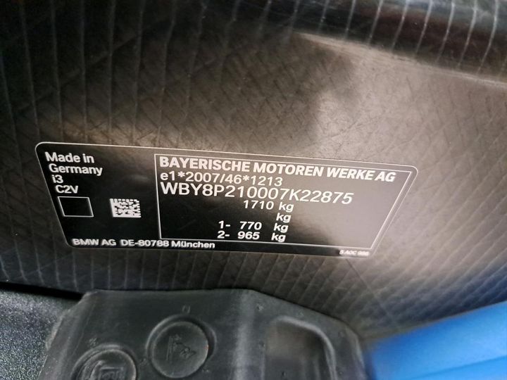 Photo 3 VIN: WBY8P210007K22875 - BMW I3 