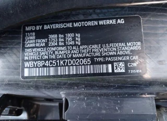 Photo 8 VIN: WBY8P4C51K7D02065 - BMW I3 