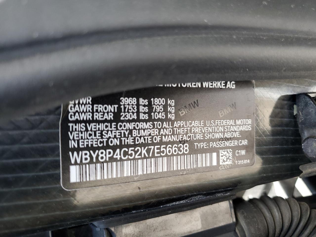 Photo 12 VIN: WBY8P4C52K7E56638 - BMW I3 