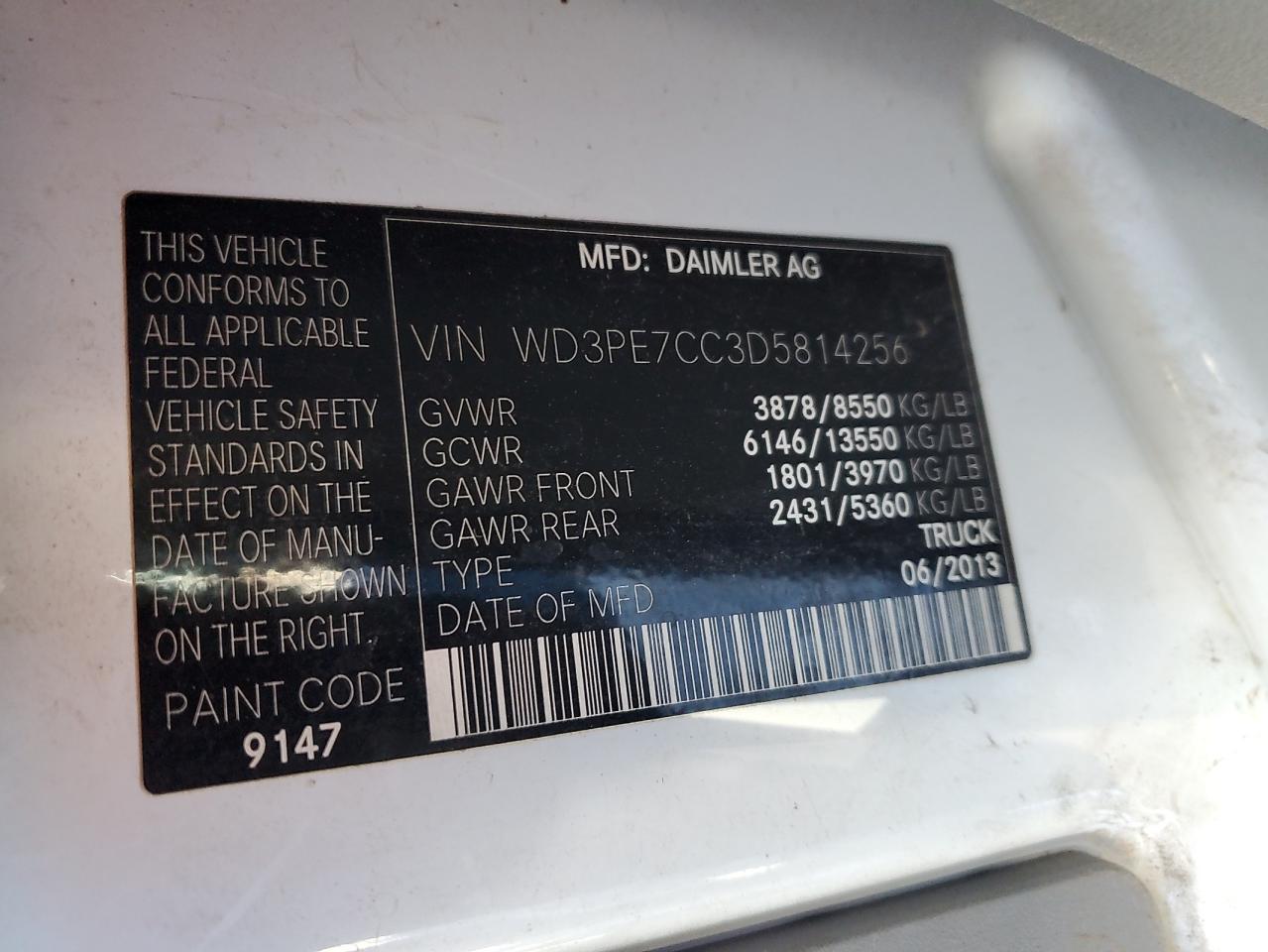 Photo 11 VIN: WD3PE7CC3D5814256 - MERCEDES-BENZ SPRINTER 