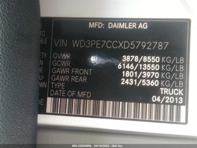 Photo 8 VIN: WD3PE7CCXD5792787 - MERCEDES-BENZ SPRINTER CARGO VANS 