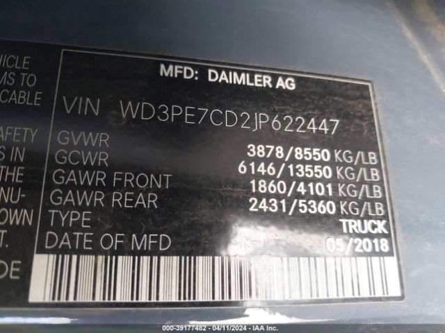 Photo 8 VIN: WD3PE7CD2JP622447 - MERCEDES-BENZ SPRINTER 2500 