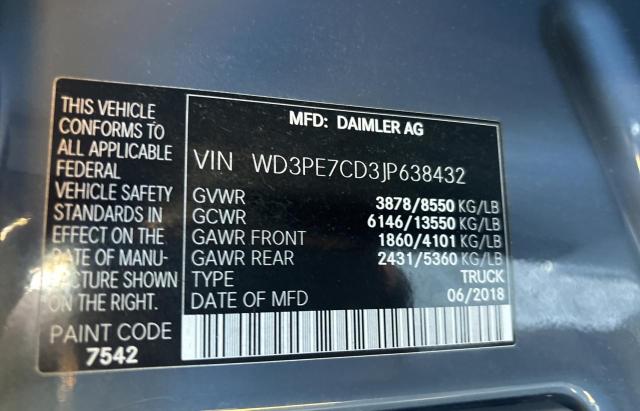 Photo 9 VIN: WD3PE7CD3JP638432 - MERCEDES-BENZ SPRINTER 2 