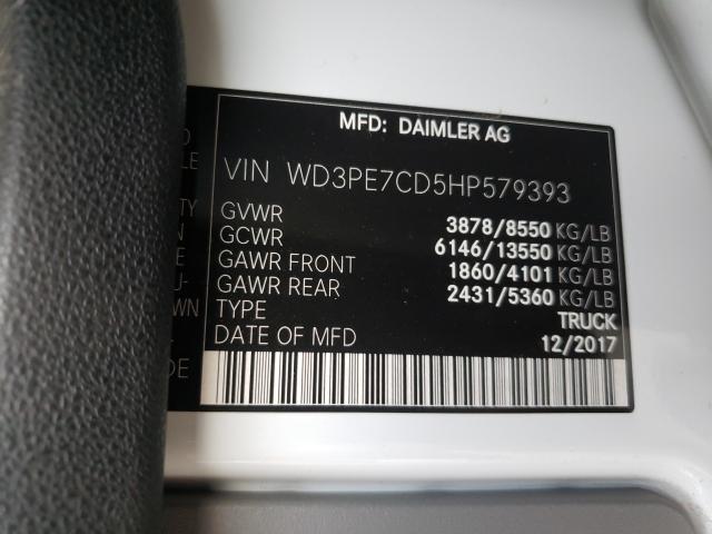 Photo 9 VIN: WD3PE7CD5HP579393 - MERCEDES-BENZ SPRINTER CARGO VAN 