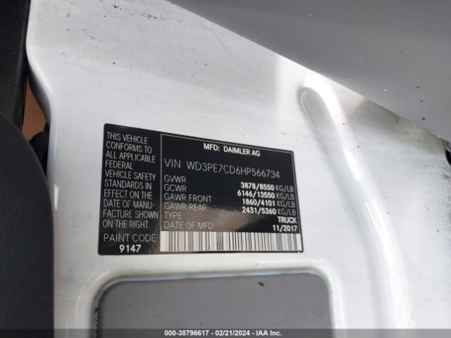 Photo 8 VIN: WD3PE7CD6HP566734 - MERCEDES-BENZ SPRINTER 2500 