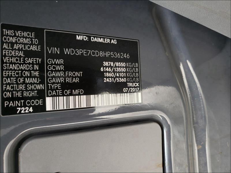 Photo 9 VIN: WD3PE7CD8HP536246 - MERCEDES-BENZ SPRINTER 2 