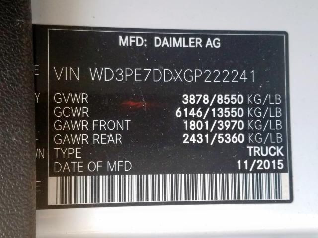 Photo 9 VIN: WD3PE7DDXGP222241 - MERCEDES-BENZ SPRINTER 2 