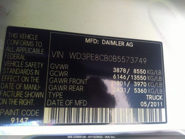 Photo 8 VIN: WD3PE8CB0B5573749 - MERCEDES-BENZ SPRINTER CARGO VANS 