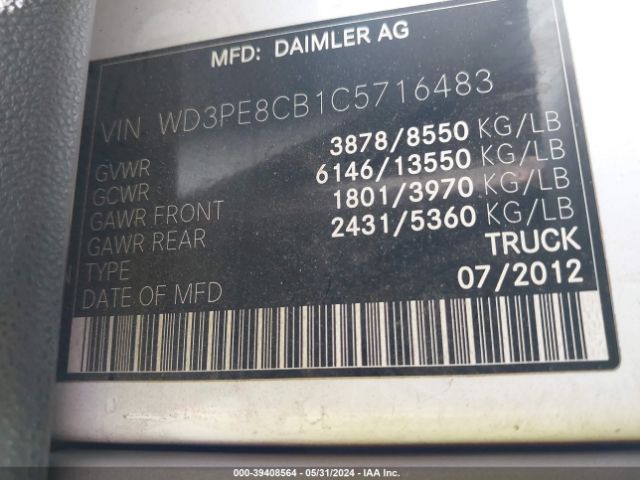 Photo 8 VIN: WD3PE8CB1C5716483 - MERCEDES-BENZ SPRINTER 