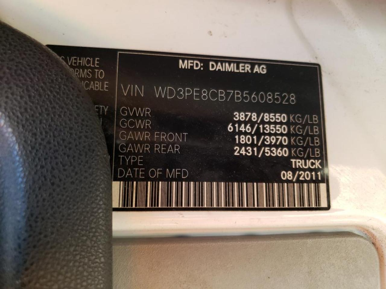 Photo 13 VIN: WD3PE8CB7B5608528 - MERCEDES-BENZ SPRINTER 