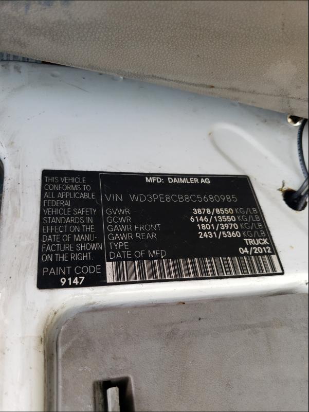 Photo 9 VIN: WD3PE8CB8C5680985 - MERCEDES-BENZ SPRINTER 2 