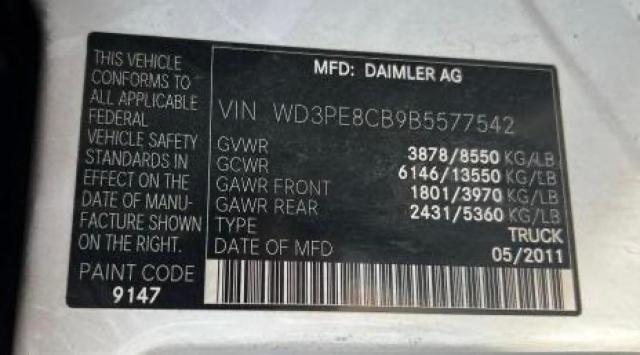 Photo 9 VIN: WD3PE8CB9B5577542 - MERCEDES-BENZ SPRINTER 