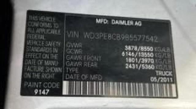 Photo 9 VIN: WD3PE8CB9B5577542 - MERCEDES-BENZ SPRINTER 