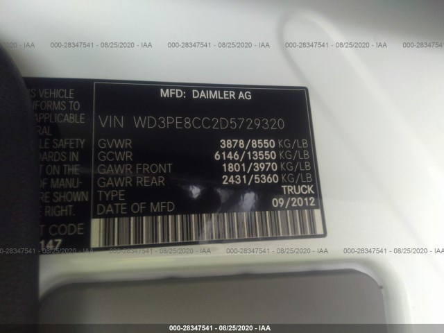 Photo 8 VIN: WD3PE8CC2D5729320 - MERCEDES-BENZ SPRINTER CARGO VANS 