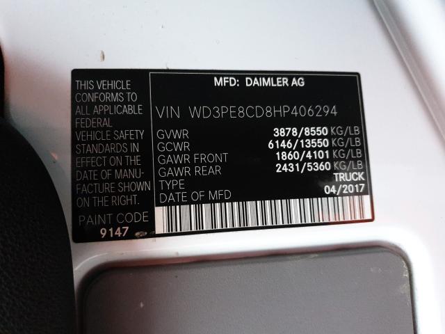 Photo 9 VIN: WD3PE8CD8HP406294 - MERCEDES-BENZ SPRINTER 2 