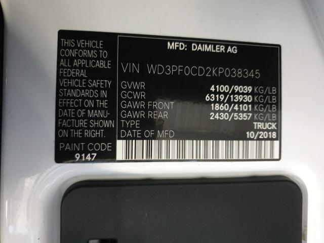 Photo 9 VIN: WD3PF0CD2KP038345 - MERCEDES-BENZ SPRINTER 2 