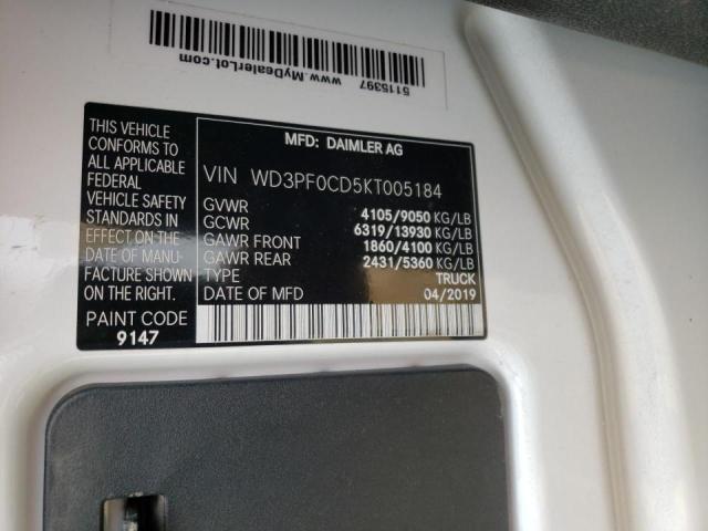 Photo 9 VIN: WD3PF0CD5KT005184 - MERCEDES-BENZ SPRINTER 2 